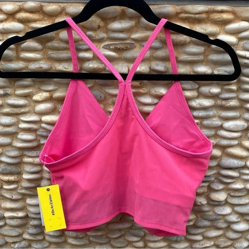 NWT New EleVen Venus Williams Pink Fushia Rebel Midi Ruched Racerback Tank Small